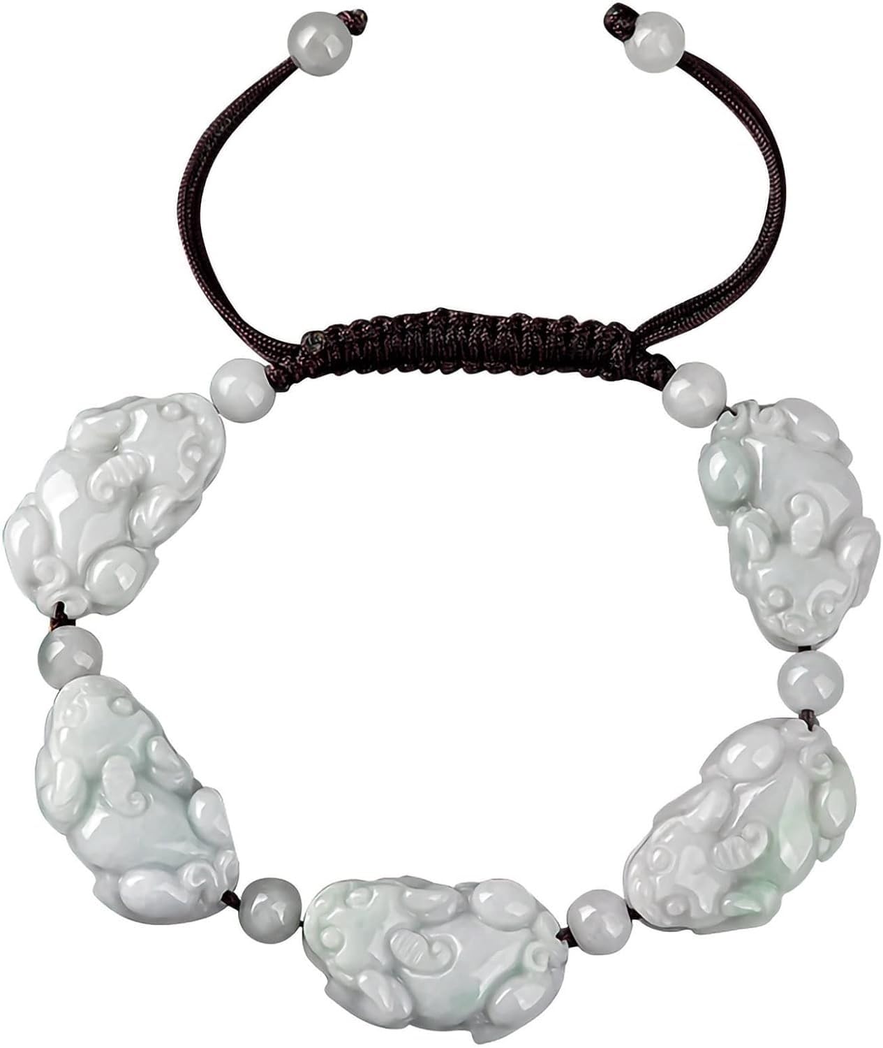 YNIYUJKL Lucky Bracelets,Personalized Hand-Carved Natural Jade Charm Bracelets For Women Men, Adjustable Braided Rope Bring Good Luck Prosperity Jewelry Strand Bracelets For Lover