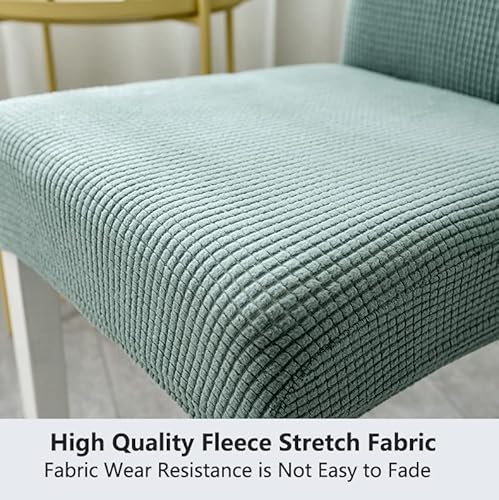 Sikai Case Chair Cover Stretch Chair Covers Polar Fleece For Living Room/Outdoor/Kitchen Washable Dust-Proof Dining Chair Cover Removable Kitchen Chair Cover Set (2, Grass Green, M,17.7"-21.65") #TOP3