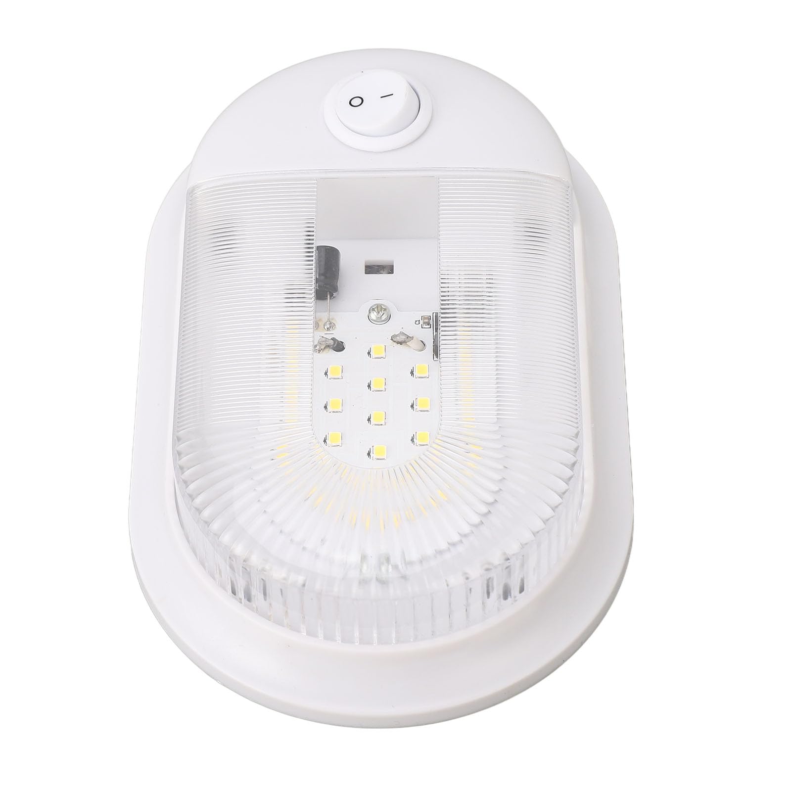 Plafonnier pour le Camping-Car, Lumière Blanche Naturelle 4000-4500K, 24 SMD 2835 LED, Éclairage Interieur de Camping-Car, Refroidailsiment Efficace 10-24V Interrupteur AVEC.