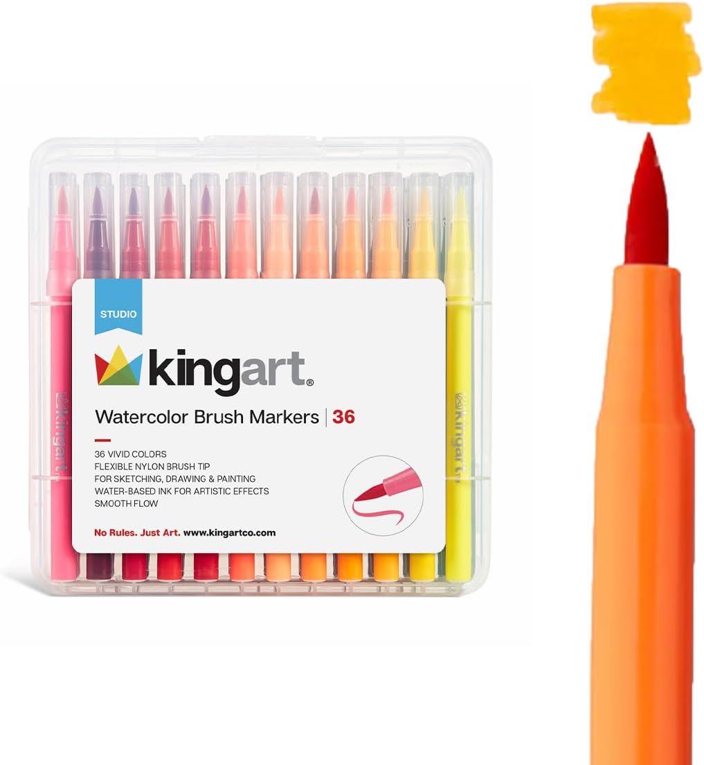 Watercolor Brush Markers, 36 Piece, Multicolor, 410-36