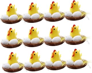 Unomor 12pcs Miniature Easter Chick Decor Lifelike Yellow Chicks for Party Decoration for Boys and Girls and Festive Celebrations