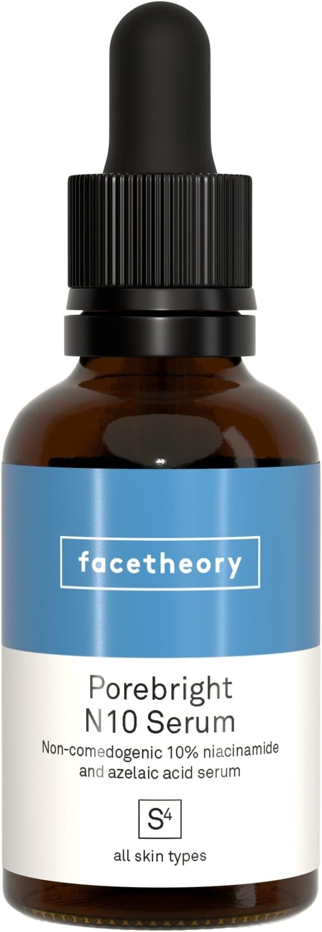 facetheory Porebright N10 Serum S4 - Brightening Serum, Lightweight 10% Niacinamide and Azelaic Acid, Hydrating Serum For Face, Vegan and Cruelty-Free, Made in the UK | 1.0 Fl Oz