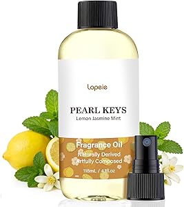 Lopeie Ritzy Luxury Hotel Diffuser Oil – Lemon Jasmine Mint for Ultrasonic & Waterless Diffusers – Long-Lasting Essential Oil, Air Freshener & Room Spray, 4.1 Fl Oz