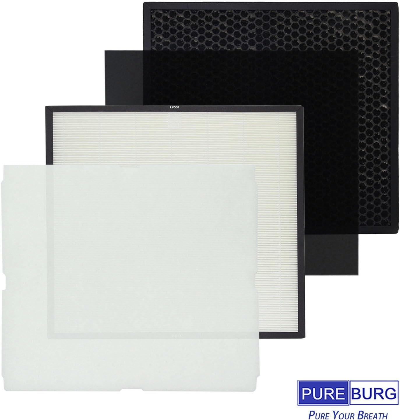 PUREBURG Replacement Filter Set Compatible with Rabbit Air MinusA2 Ultra Quiet Air Purifier Models A2 SPA-780A & SPA-700A (Odor Remover),H13 HEPA 4-Stage Filtration (Not Sold by Rabbit Air) - Image 3