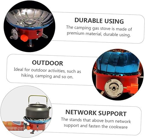 Miniatura 3 de Quemador de estufa portátil con diseño de loto para exteriores, a prueba de viento, cocina de gas para acampar para soportes de cocción rápida para