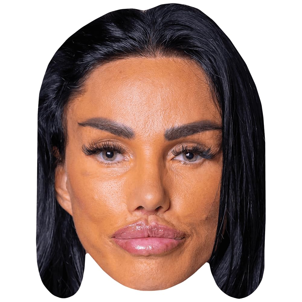Katie Price (Lips) Celebrity Mask, Flat Card Face, Fancy Dress Mask
