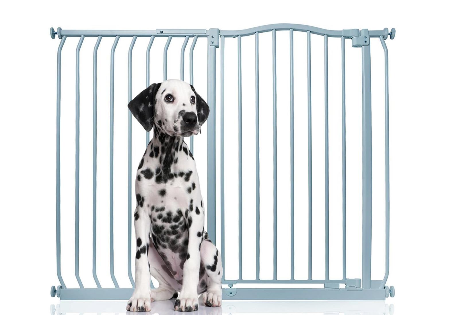 Bettacare Grey Extra Tall Curved Top Dog Gate, 116Cm - 125Cm, Matt 100Cm Tall, Pressure Fit Pet Barrier, Easy Install