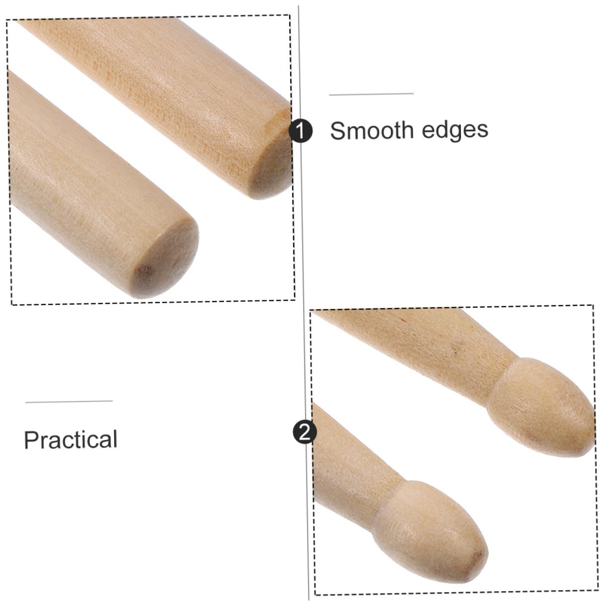Abaodam 12paare Holz-drumsticks mit Holzspitze für Schlagzeug Geeignet für Musikunterricht und Übung Komfortabler Griff für Anfänger und Profis