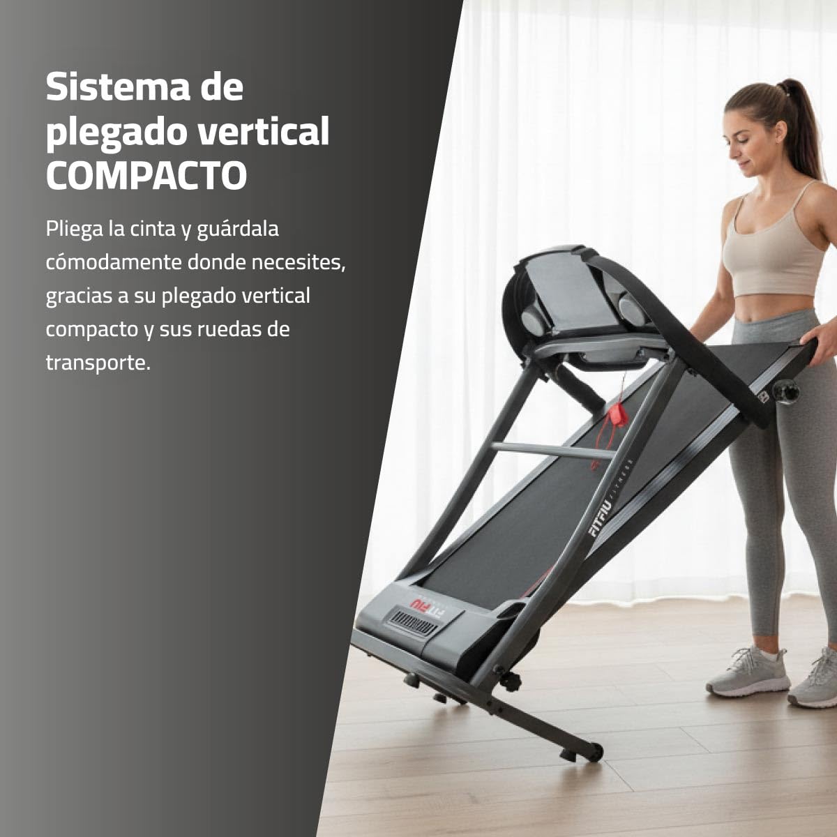 FITFIU Fitness Cinta de Correr Plegable, 1500W 14km/h, inclinación Manual, Superficie 40x110cm, 12 programas, Pantalla LCD, pulsómetro, Ruedas de Transporte