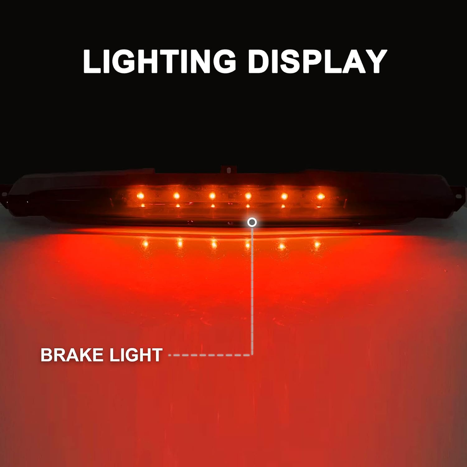 Third 3rd Brake Light Fit for Chevrolet Trailblazer/Fit for GMC Envoy/Fit for Buick Rainier 2002-2009, Center High Mount Stop Lamp Rear Cargo LED Light (Smoke Lens)