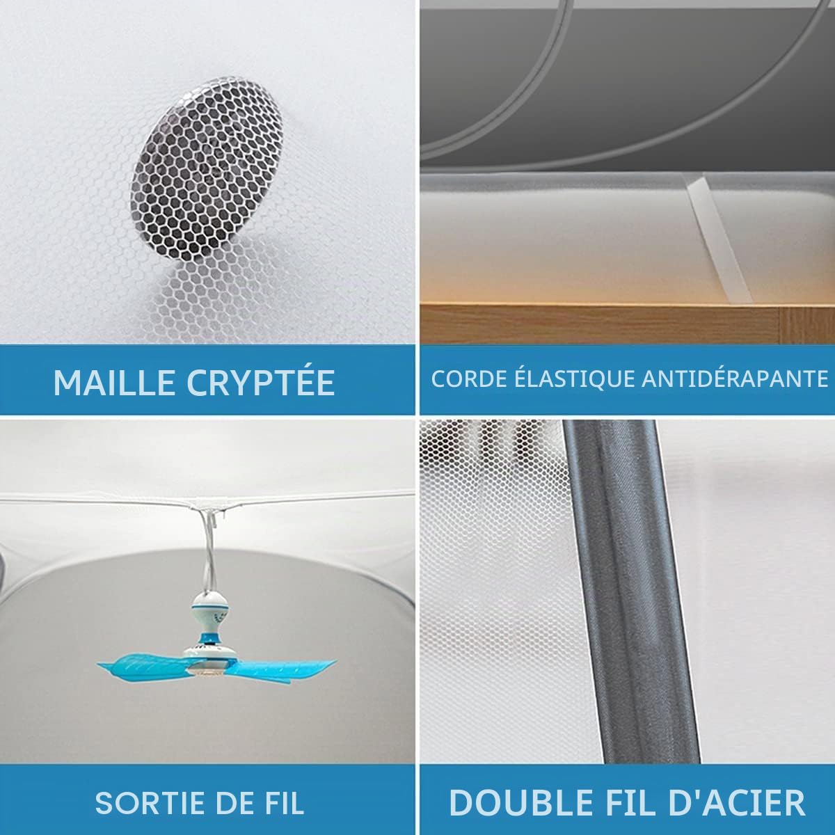 Moustiquaire pour lit, Tente Portable de Voyage Pliable avec Double Porte avec Fond pour Voyage en Plein air, Pas Besoin de nnnstall (180×200×150)
