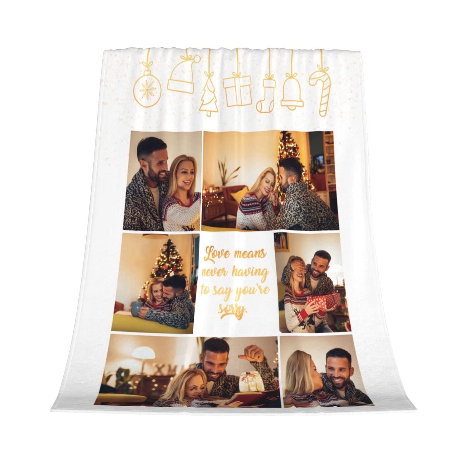 Manta Personalizada con Foto Franela Fleece,Regalo Personalizado-Collage Cualquier Imagen Nombre Texto Personalizados Regalos para Adulto Bebé Familia Mascota Navidad