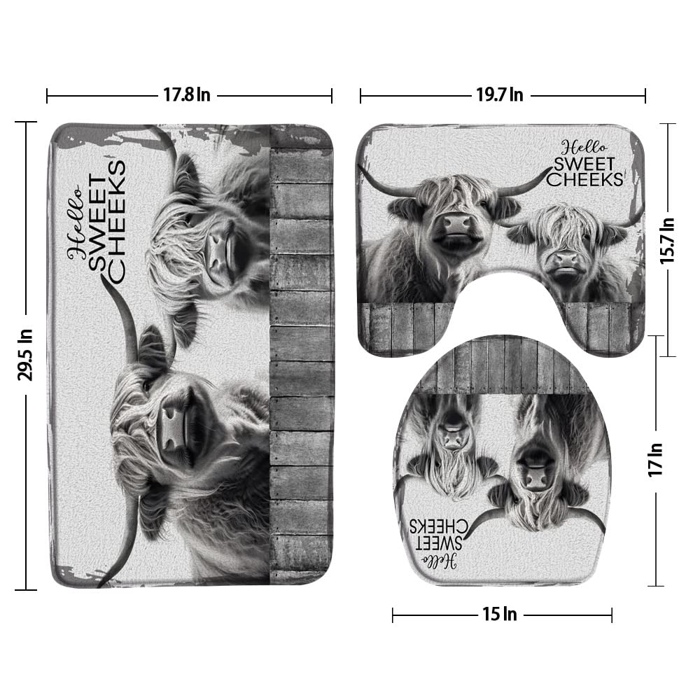 3pcs Christmas Ball Bathroom Sets with Non-Slip Rug,Toilet Lid Cover and Bath Mat,Gold White Silver Xmas Balls Merry Christmas Snowflake Winter Happy New Year Bathroom Carpet Bath Mat Toilet Rugs