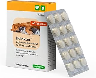cp pharma Relaxan | 60 Tabletten | Ergänzungsfuttermittel für Hunde & Katzen | Mit Multivitaminen
