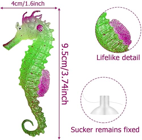 Miniatura 3 de Adornos de acuario brillantes de silicona para pecera, decoraciones de anémonas de mar artificiales, incluyendo medusas coralinas, caballo de mar,
