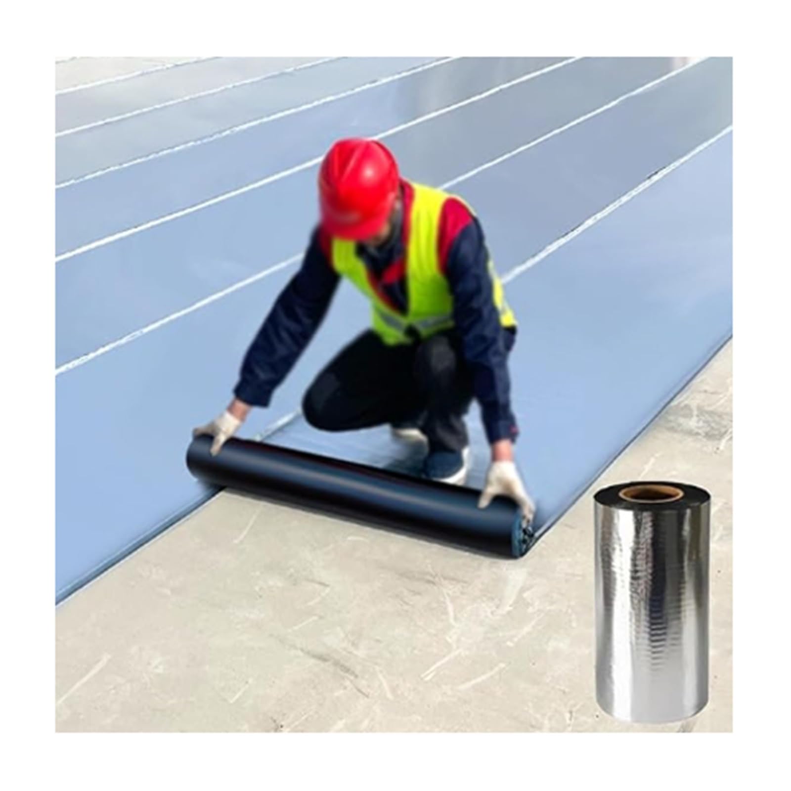 ASDQWER Aluminium Butyl Sealing Tape，Heat Insulatio Butyl Tape，Self-Adhesive Sheds Roofing Felt，Bitumen Waterproofing Membrane Roll，Asphalt Roof Shingles Repair Tape(THK1.5mm/W1*L9m)