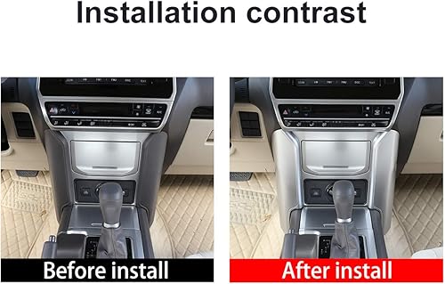 Miniatura 2 de YIWANG - Embellecedor para consola central de coche de ABS cromado, 2 CV, para Toyota Land Cruiser Prado FJ150 150 2014-2019, Plateado