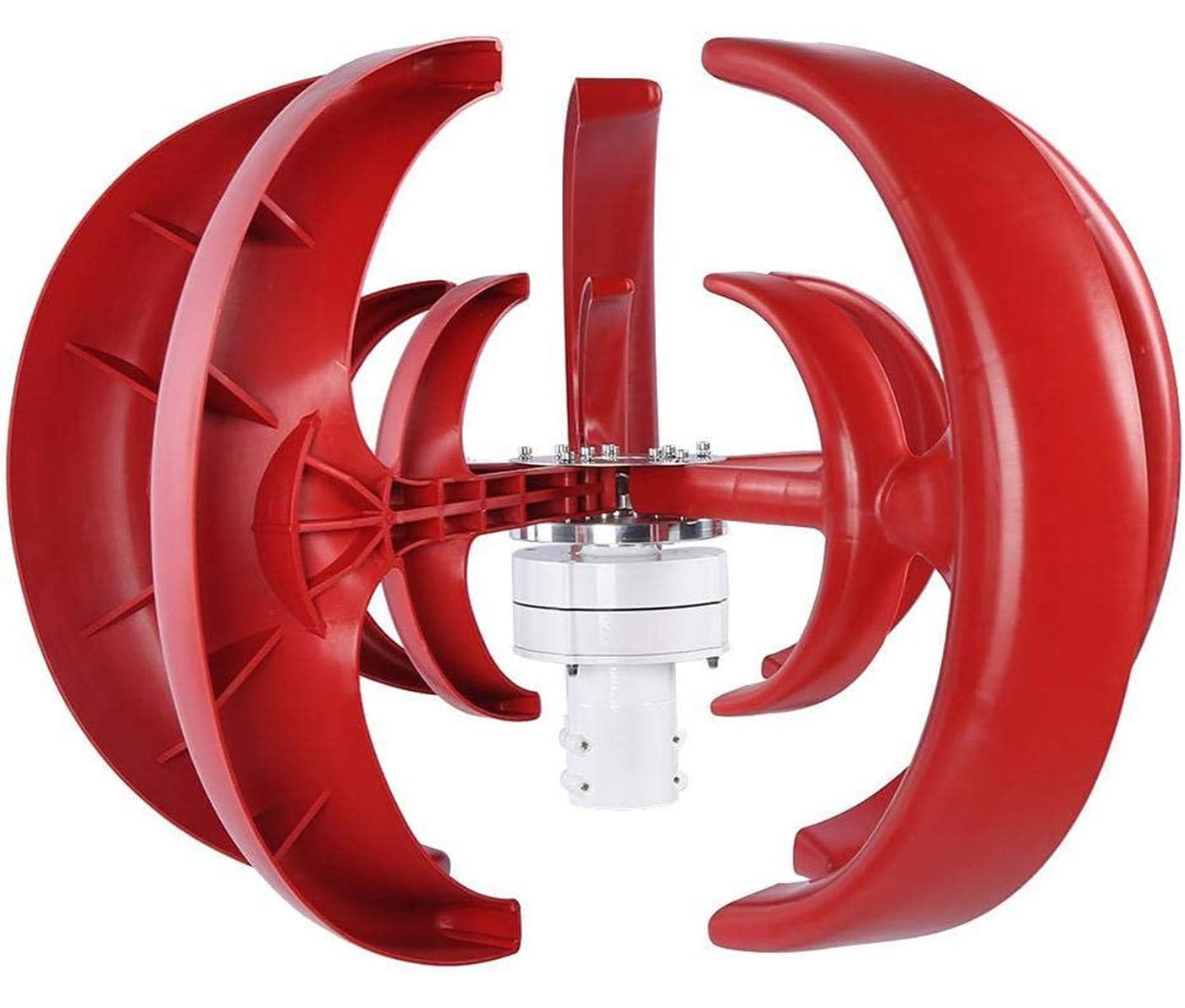 Turbina Eólica De 3000W Generador De Eje Vertical De 5 Aspas Equipo Productor De Electricidad para Barcos Terrazas, Cabañas O Casas Móviles De Carga,Red-12V