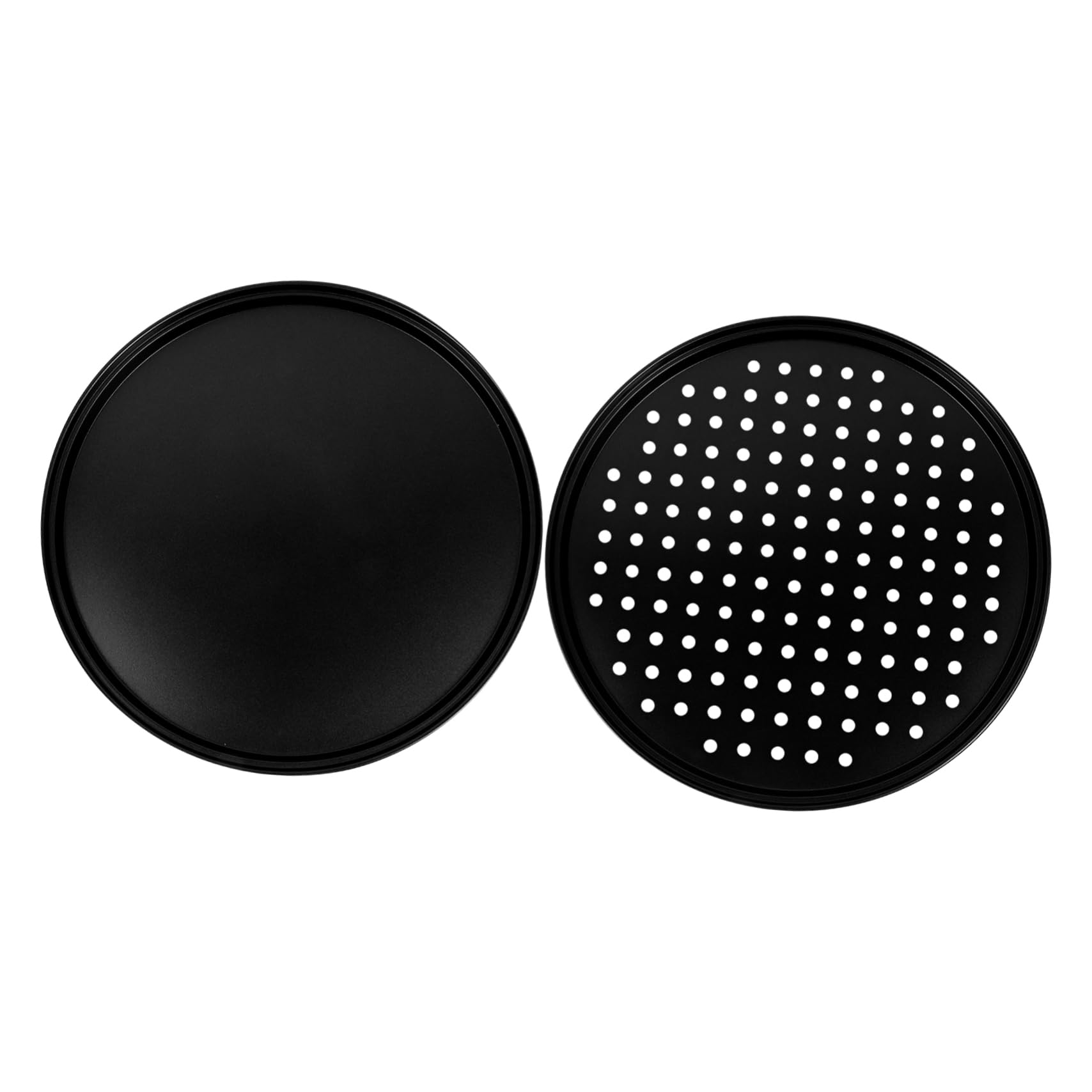 iplusmile Set 2 Teglie da Forno Antiaderenti per Pizza Fori in Acciaio al Carbonio per e Pizzerie