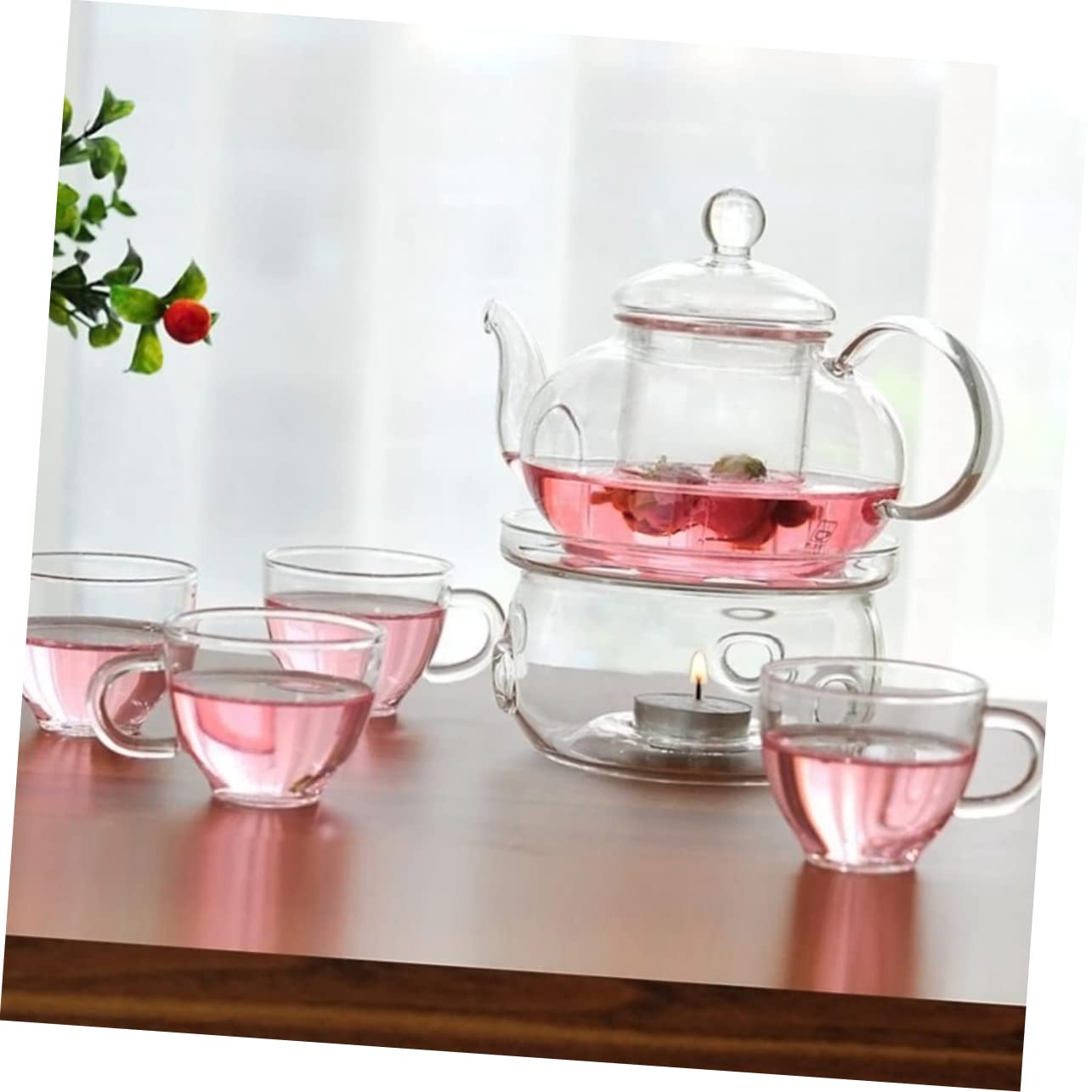 Juego de té Kungfu de 6 Piezas con Tetera y Tazas Resistentes al Calor para té Caliente y frío.