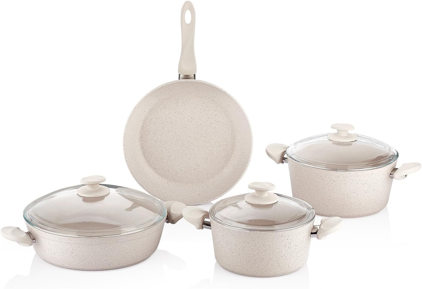 WILMA 7-Piece Die-Cast Aluminum Granite Non-Stick Cookware Set (Purple)