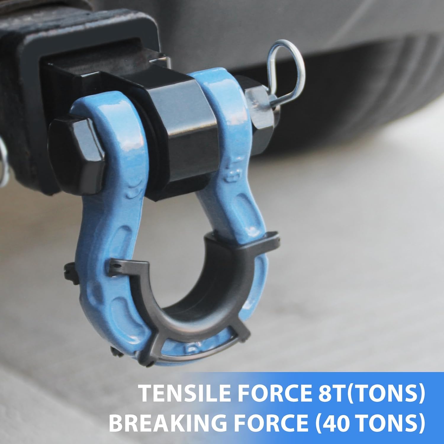 2 Pack 3/4" D Ring Shackle with 7/8" Pin 18,000 lbs Rugged Off Upgraded Heavy Duty Shackle with Pulley Towing Ring for Tow Strap Winch Off Road Jeep Truck ATV & UTV Vehicle Recovery (Blue) - Image 4