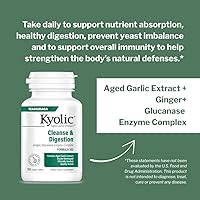 Vista 2 de Kyolic, Aged Garlic Extract, Formula de limpieza de candida y digestión, Fórmula 102, 200 cápsulas vegetarianas, 10242, 1, 1