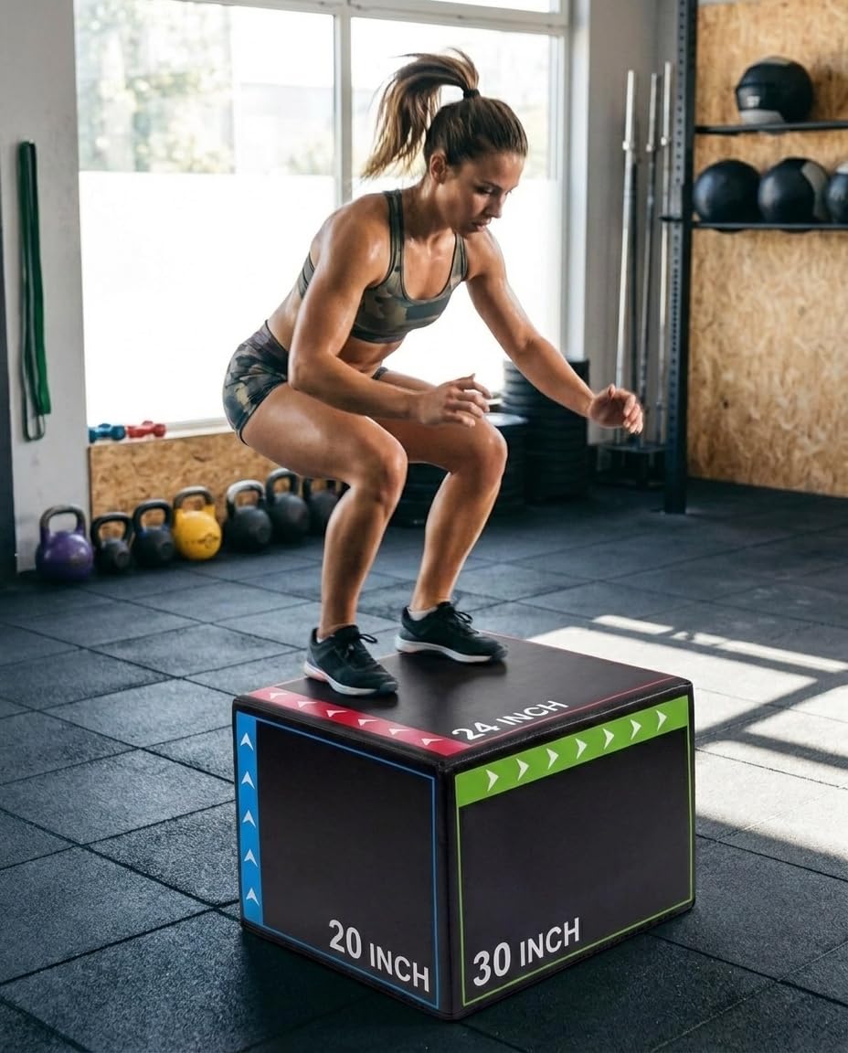 Plyo Weiche Box 3 in 1, Pliometrische Box für Crossfit, funktionelles Training, MMA HIIT Sprungwürfel aus EPE-Schaumstoff, rutschfest, 76 x 61 x 51 cm, Plattform für Zuhause und Fitnessstudio