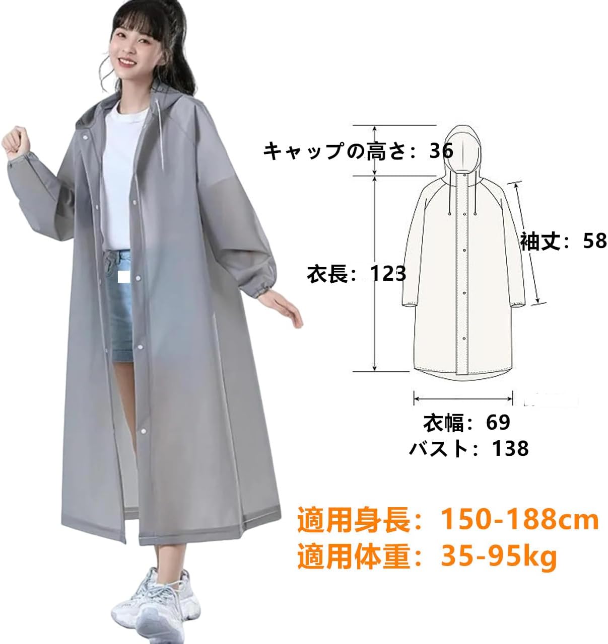 EVA素材のレインポンチョ 防水性能