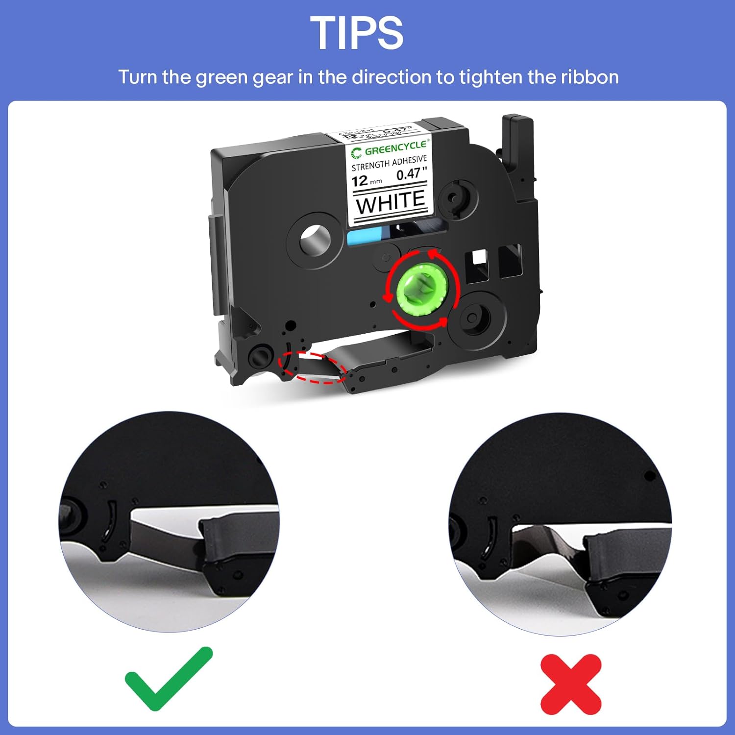 GREENCYCLE 10 Pack Compatible for Brother P-Touch TZe-S231 TZ-S231 AZe-S231 12mm 0.47 Laminated White Extra Strength Adhesive Label Tape for PT-E550W PT-D210 PT-H100 PT-H110 PT-D200 PT-D400 - Image 6