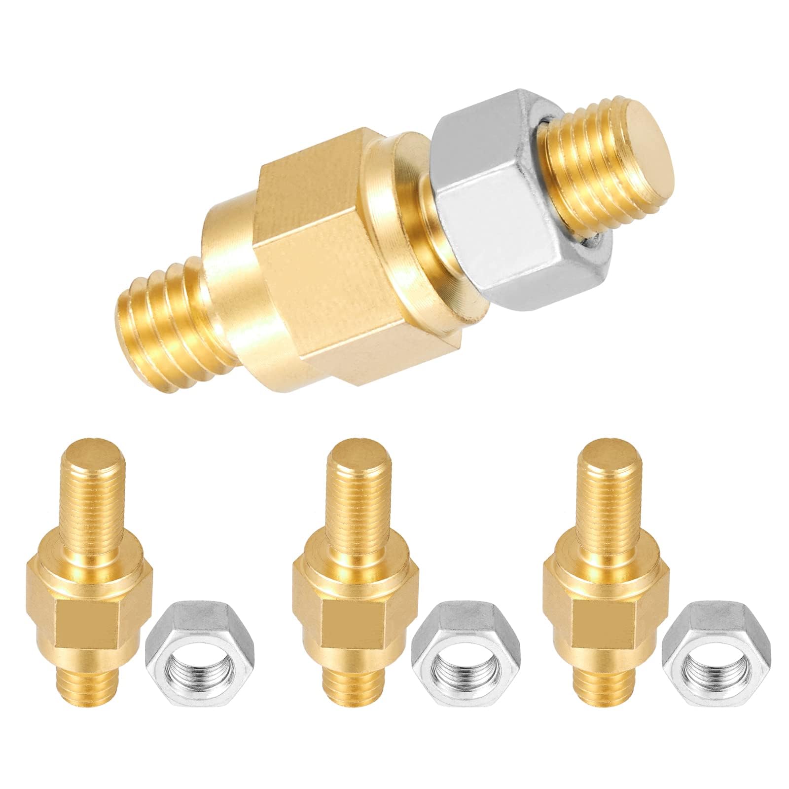 TERRIFI Battery Terminal Connectors Set, 4 Pack Long Stud Side Post Terminal Bolt, Standard Post Stud Extender Screws 3/8 16&24 Stud Bolts, Compatible With GM Accessories