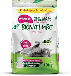 Bionature Areia Higiênica para Gatos Biodegradável Wisecat 10kg
