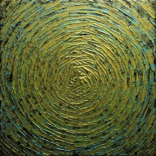 Art moderne et contemporain tableau abstrait nature, peinture sur toile algues 30x30