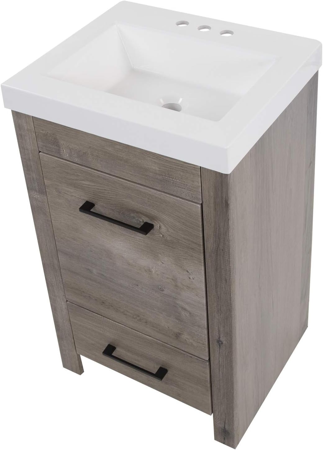 Woodcrafters Home Products Nixie Bathroom Vanity with Sink, 18.5 in. x 16.75 in, White Washed Oak - - 