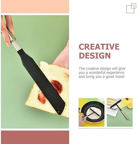 Miniatura 5 de Luxshiny 1 juego de espátula de crepé de acero inoxidable para el hogar, herramienta para hacer panqueques fácilmente, esquinas redondeadas, bordes