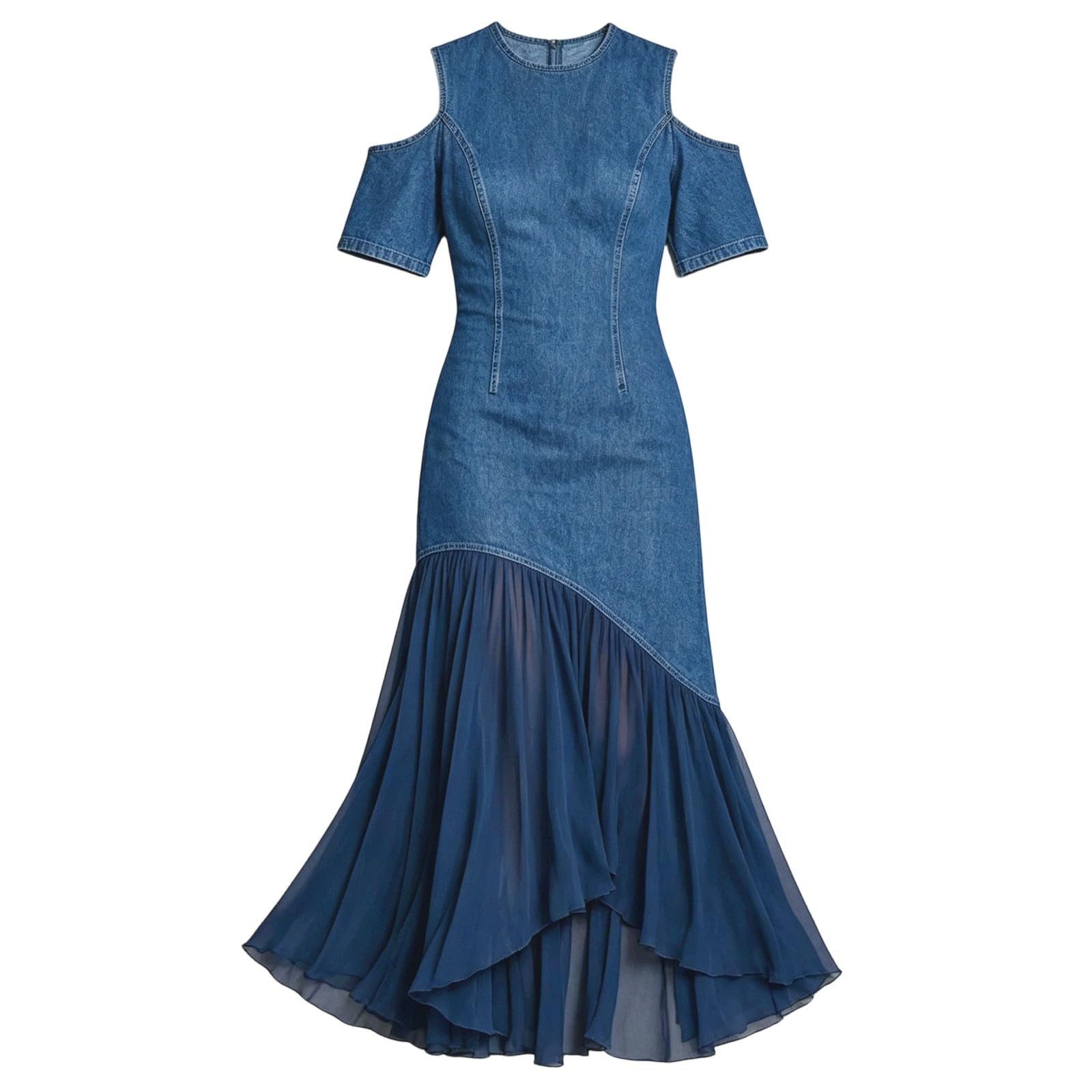 Vestido Informal de Manga Corta con Hombros Descubiertos, Corte Ajustado y Estilo francés, Ideal para Fiestas de Verano.
