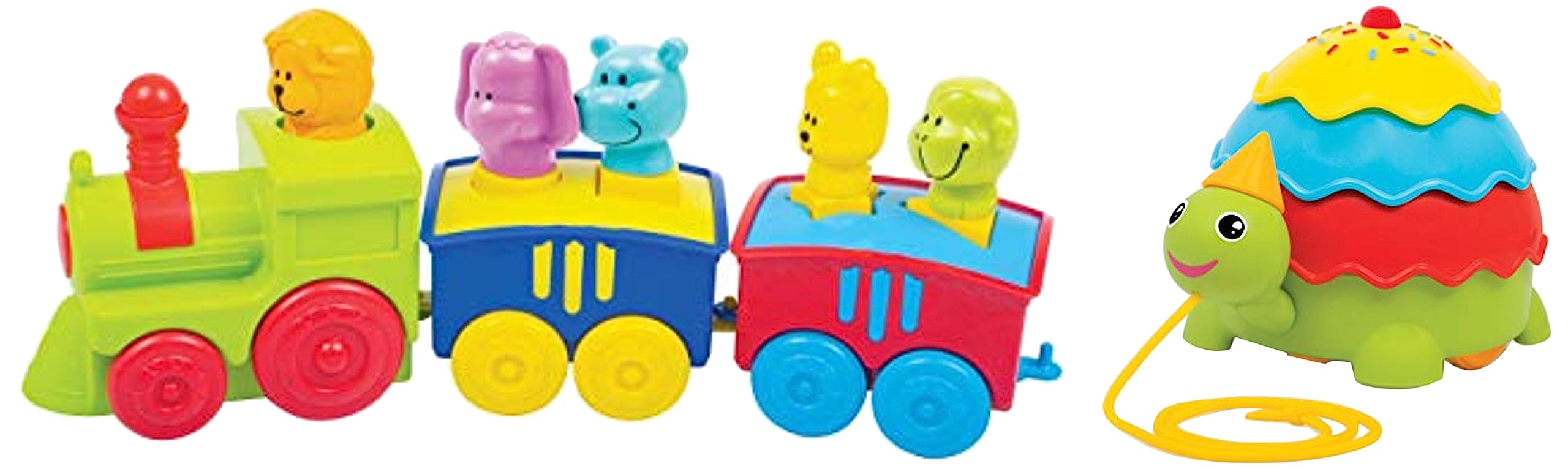 Giggles -, 2 in 1 Colourful Animal Pull Along Toy Train, Walking, Shape Sorting, Pretend Play Preschool Toys (12 Months & Above Infant, Multicolor) & Giggles - Icecream Turtle