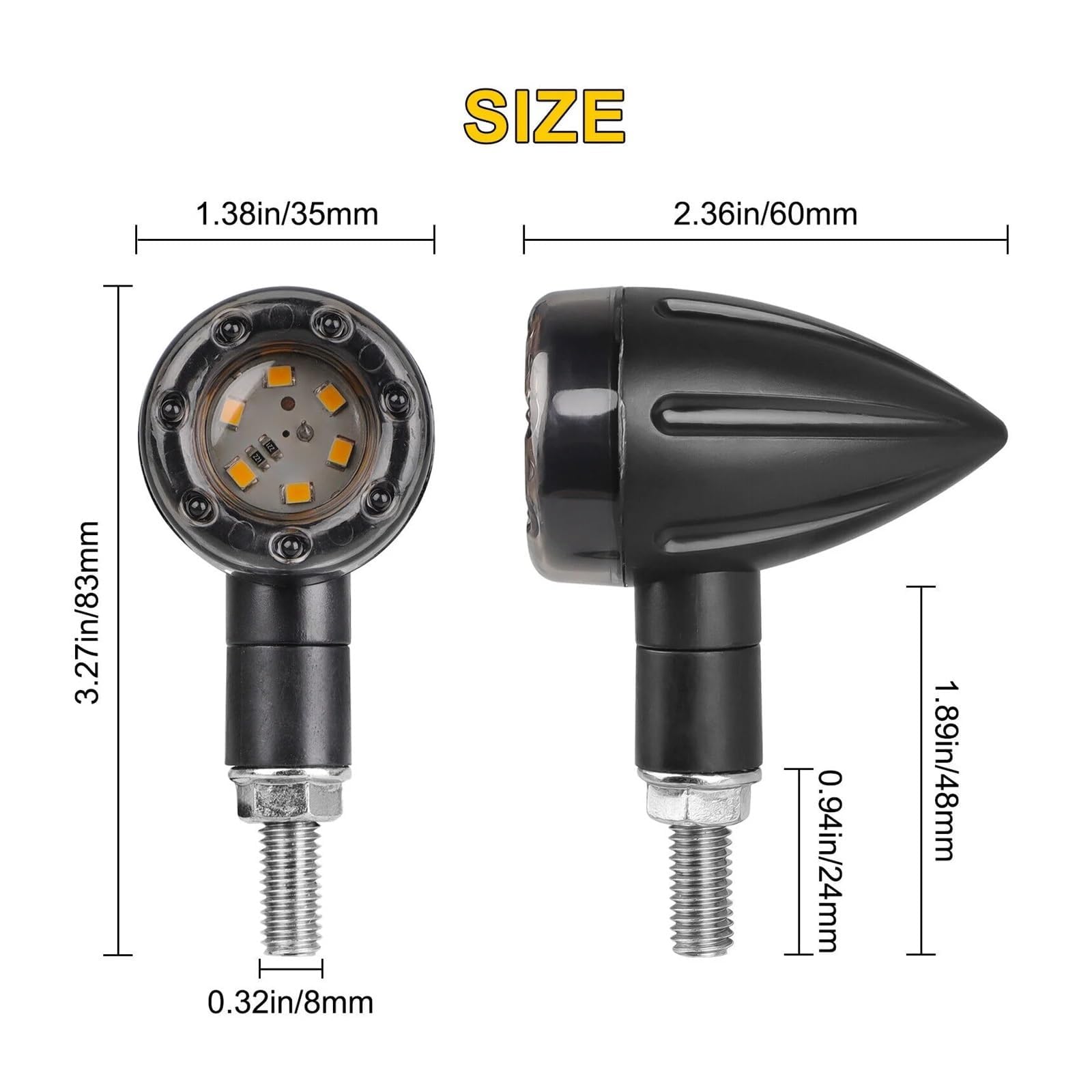 Fanale posteriore per moto Indicatori di direzione per moto, luci freno a LED, luci posteriori per moto, lampadine di segnalazione Per Ambra e rosse