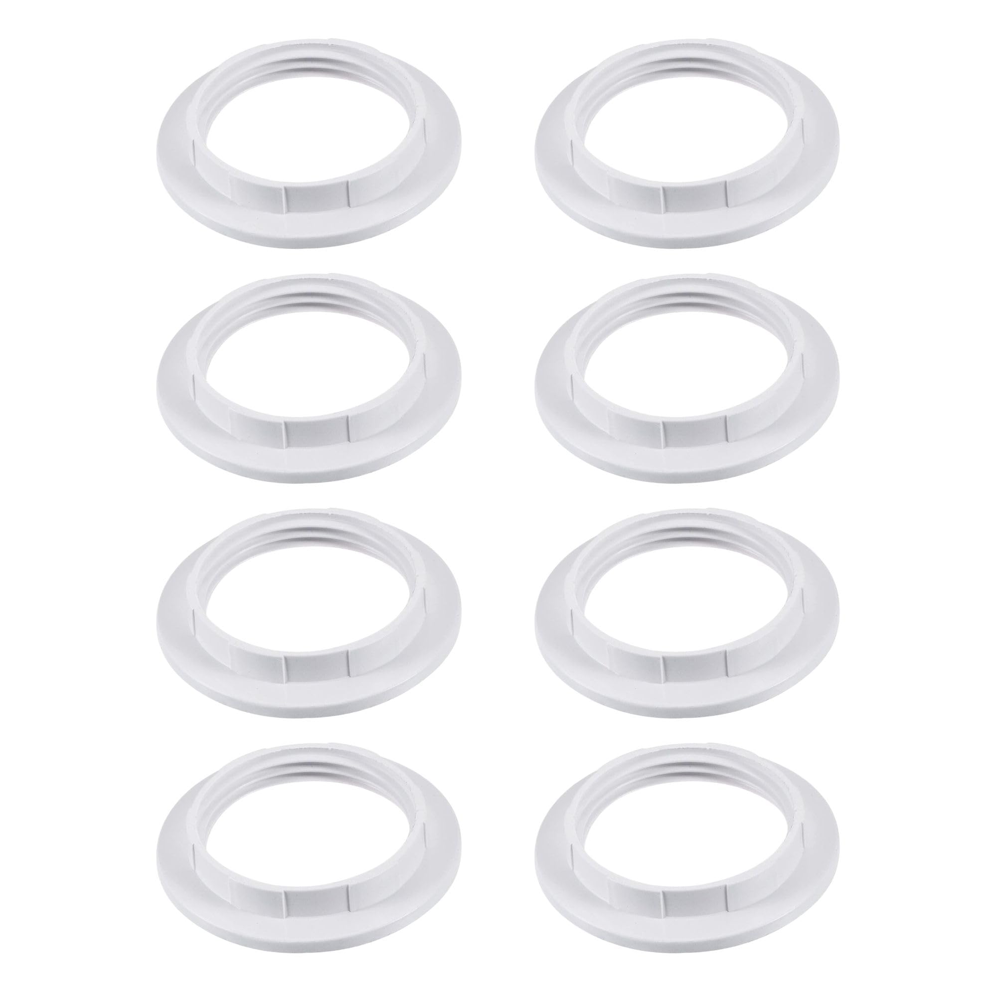 LEDSONE 8 Pack Lampshade Reducer Ring E27 Screw Collar Ring 38mm, Lampshade Fittings E27 for Table Lamp, Ceiling Lights, Plastic Screw Bulbs Lamp Holder Ring