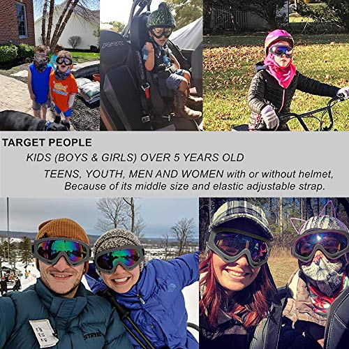 LJDJ Motorcycle Goggles - Glasses Set of 5 - Dirt Bike ATV Motocross Anti-UV Adjustable Riding Offroad Protective Combat Tactical Military Goggles for Men Women Kids Youth Adult