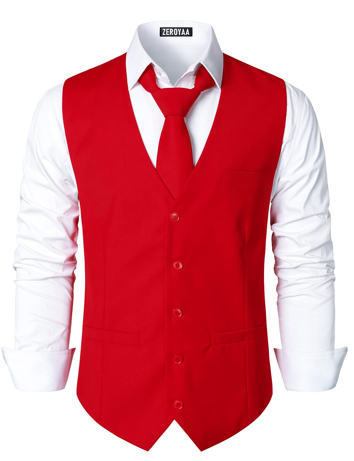 ZEROYAA Men's Urban Design Business Formal Dress Vest