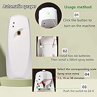 Vista 4 de 1 paquete de dispensador automático de ambientador, contenedor de ambientador de aire, adecuado para latas de 5.51 x 2.56 pulgadas, capacidad