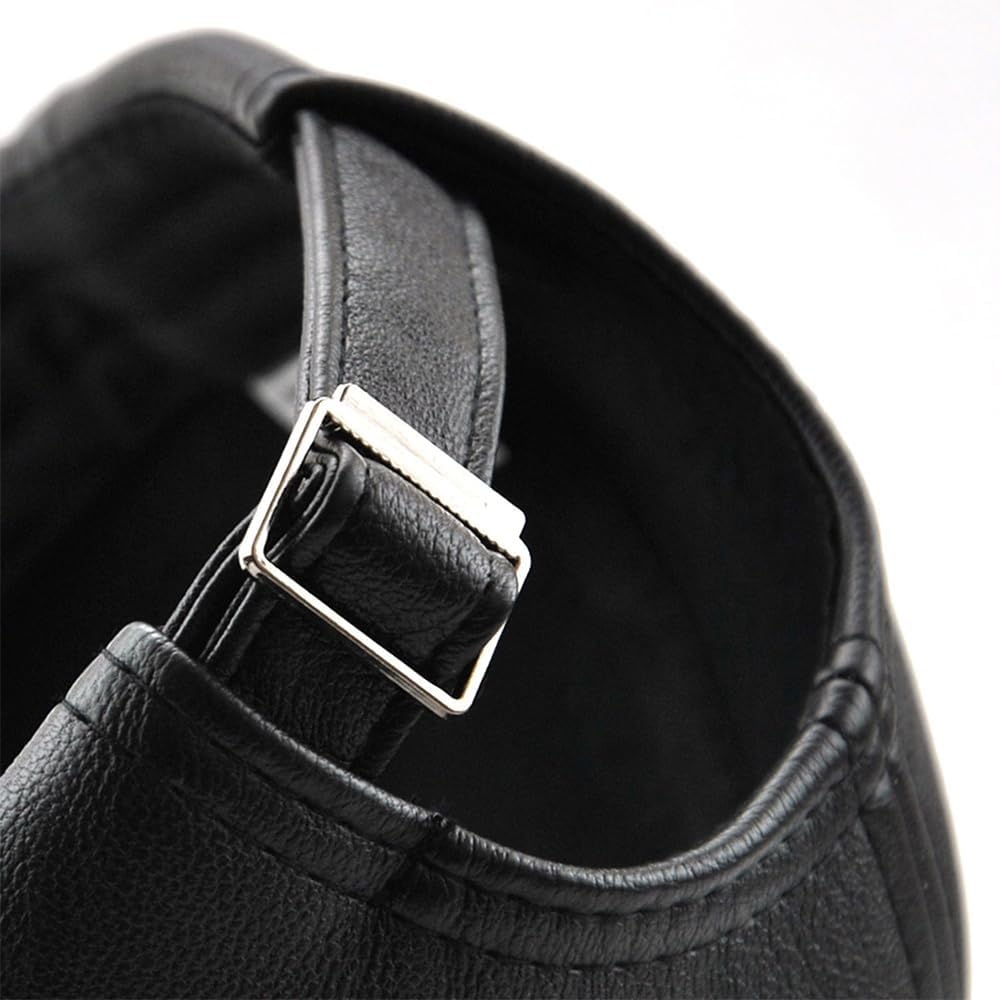 Men's PU Leather Baseball Cap with Adjustable Buckle Hungary Ubuy