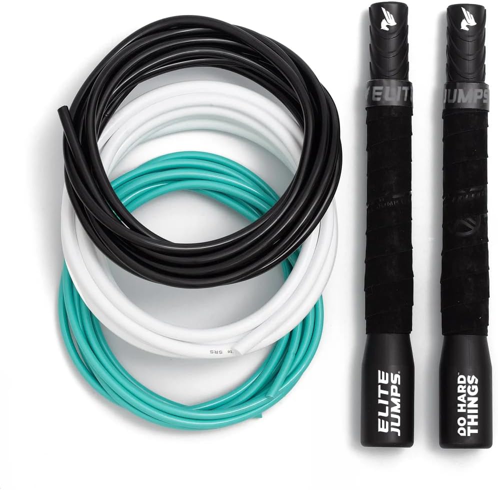 Elite SRS, Do Hard Things PVC Jump Ropes for Fitness Training Set - 3 Different Ropes for Increased Intensity - Durable & Adjustable Jump Rope for Indoor and/or Outdoor Use