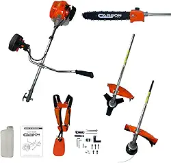 Combo Roçadeira Bipartida 52cc 2,5HP a Gasolina com Cinto Duplo Almofadado e Ponteira Motopoda de Galhos Carbon Fak