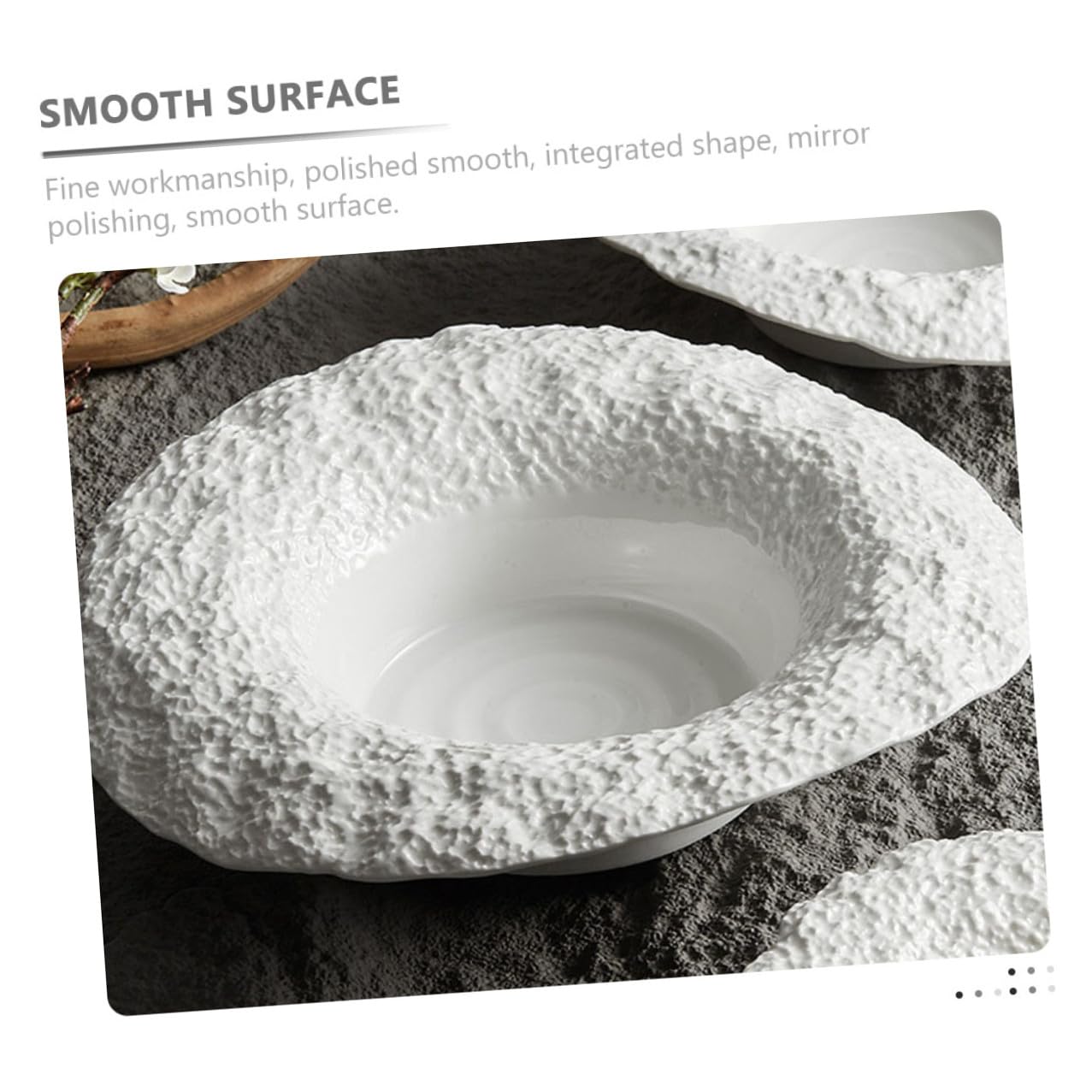 iplusmile Assiette Creuse Céramique Forme Chapeau Motif Roche pour Pâtes et Salades Polyvalente et Résistante pour Cuisine et Service