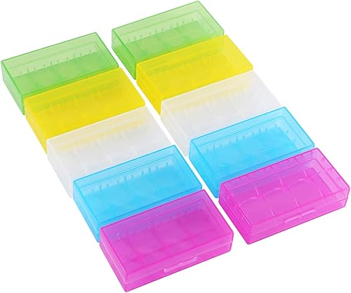 Caja de batería de 10 piezas, caja de almacenamiento de plástico para batería, caja de almacenamiento de plástico transparente multifuncional de 5