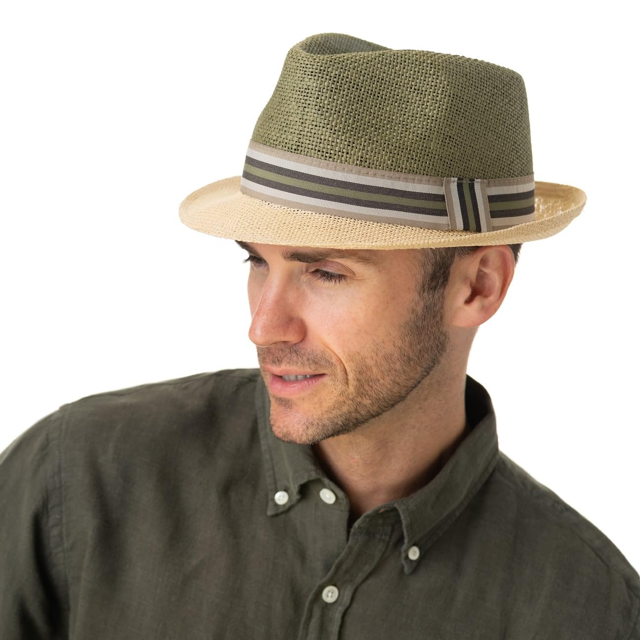 LIPODO Twotone Sombrero Trilby Paja Degradado Unisex Primavera Verano