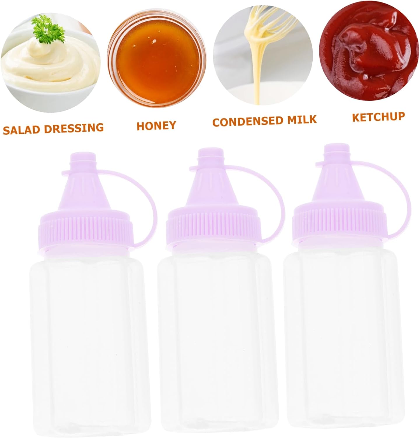 4pcs Sauce Bottles Squeeze Condiment Bottles Salad Dressing Container Ketchup Mustard image 4