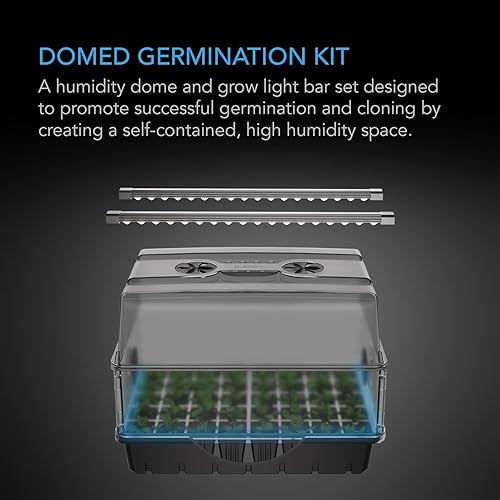 Miniatura 2 de AC Infinity Cúpula de humedad, kit de germinación con barras de luz LED de crecimiento, bandeja de goteo resistente, bandeja de plántulas de 5 x 8